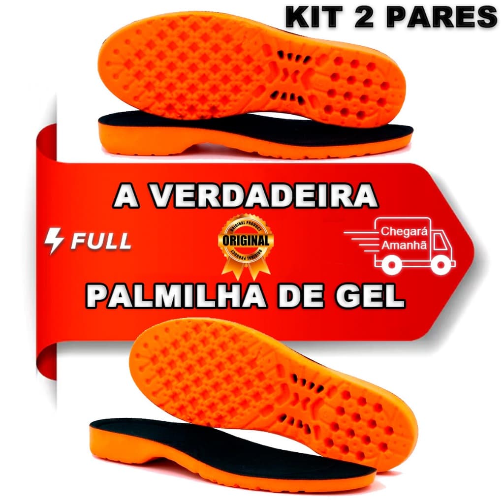 KIT 2 PARES DE PALMILHA ORTOPÉDICA DE GEL