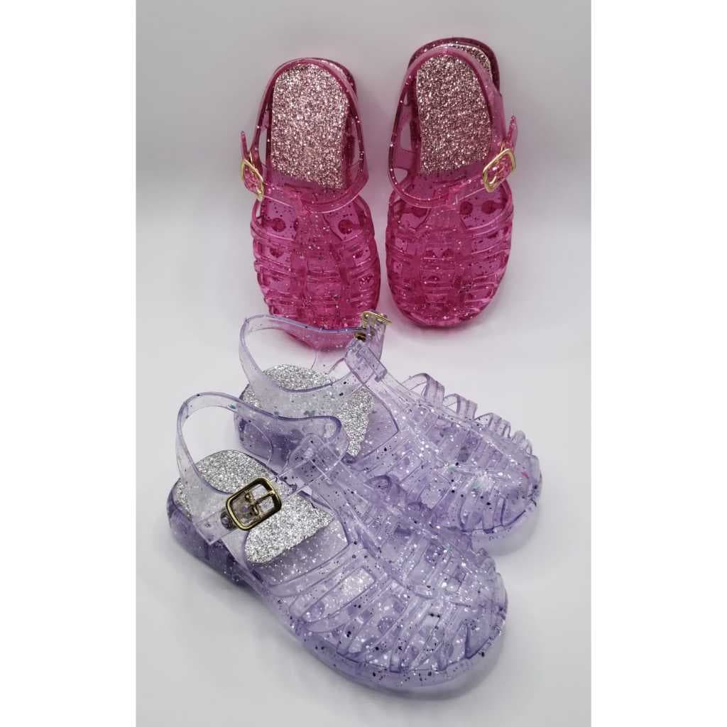 Kit 02 Pares Sandalia Infantil Papete Melissinha Menina Bebê Baby Glitter Macia Confortável Sandália