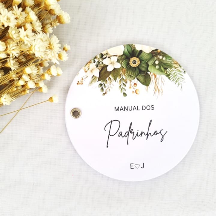 CFB GRÁFICA - Manual de Padrinho de casamento modelo redondo/circular - todas as cores