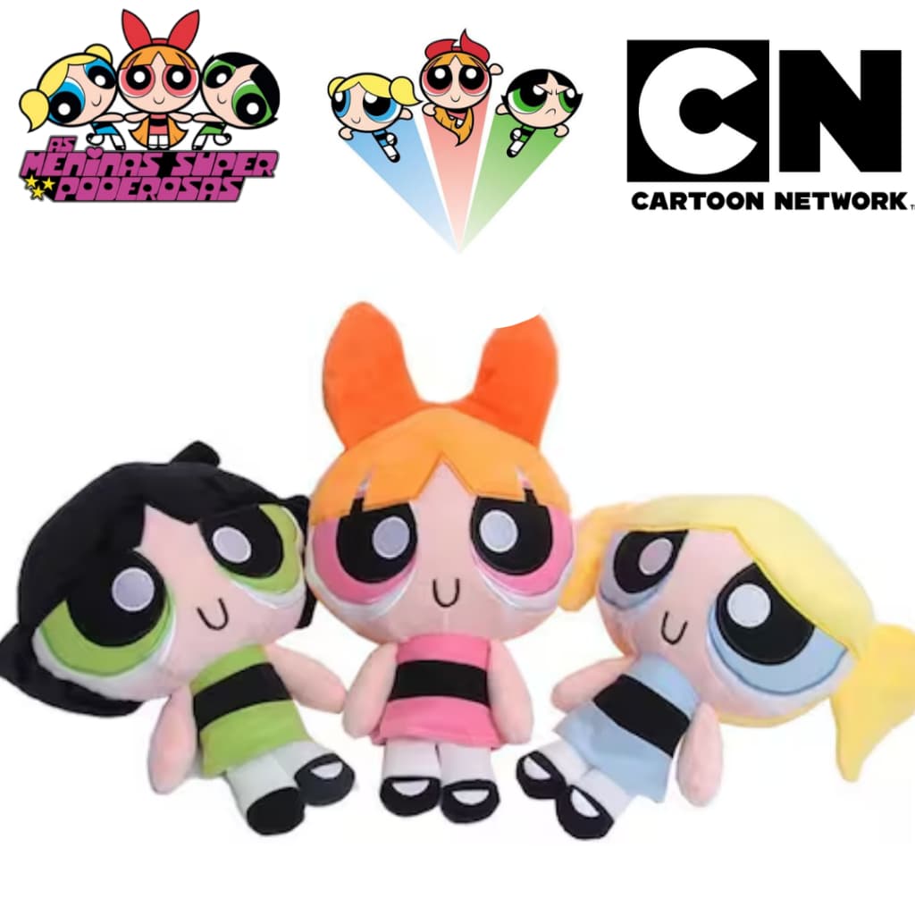 Boneco de Pelúcia Meninas Super Poderosas 23cm Infantil Anti-Alérgico