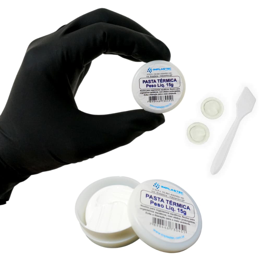 Pasta Térmica Implastec Pote 15g Processador Cpu Pc Dissipador Branca IPT 300