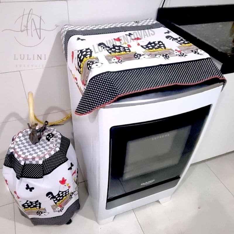 Kit 2 Peças Capa Botijão + Fogão (4 ,5 e 6 BOCAS) tecido OXFORD - Casa e Decoração