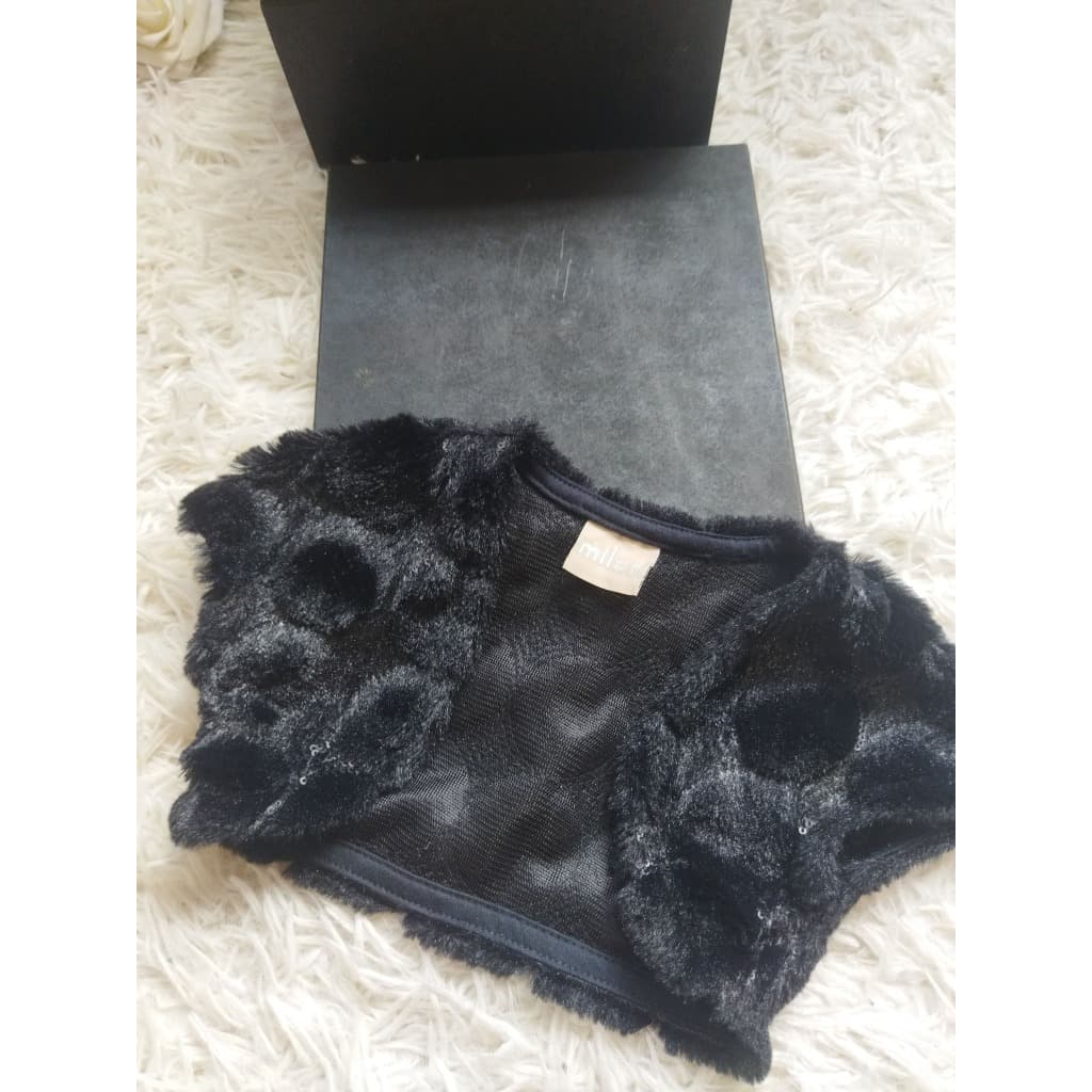 Bolero Infantil Feminino, Modelo Manga Curta, Preto, Tam: 01, Marca; Milon
