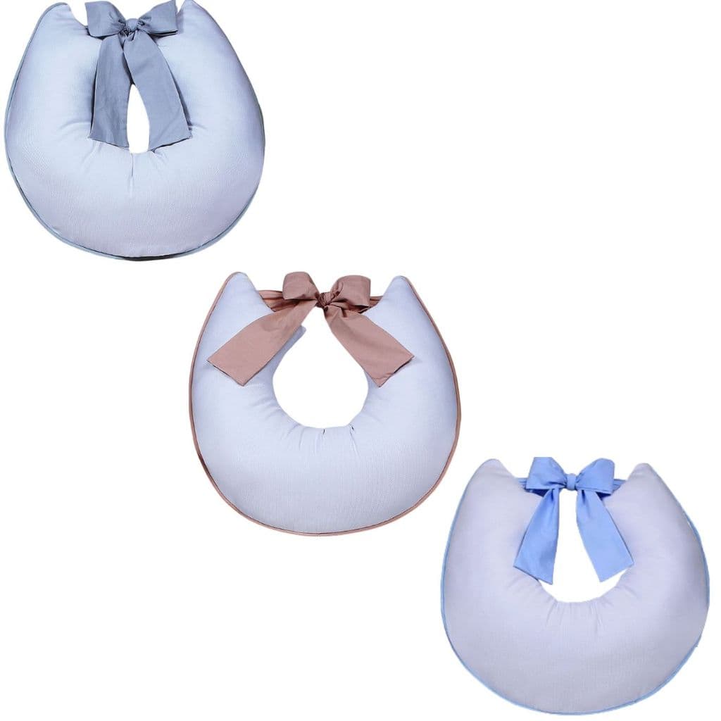 Almofada de Amamentação com Laço Zíper Refil e Capa Removível Macia Piquet 100% Algodão