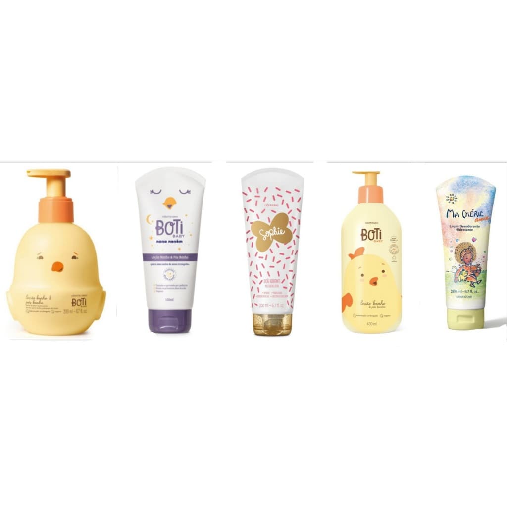 Hidratante infantil mmbb boti baby sophie ma cherie DIVERTIDAMENTE o boticario variados