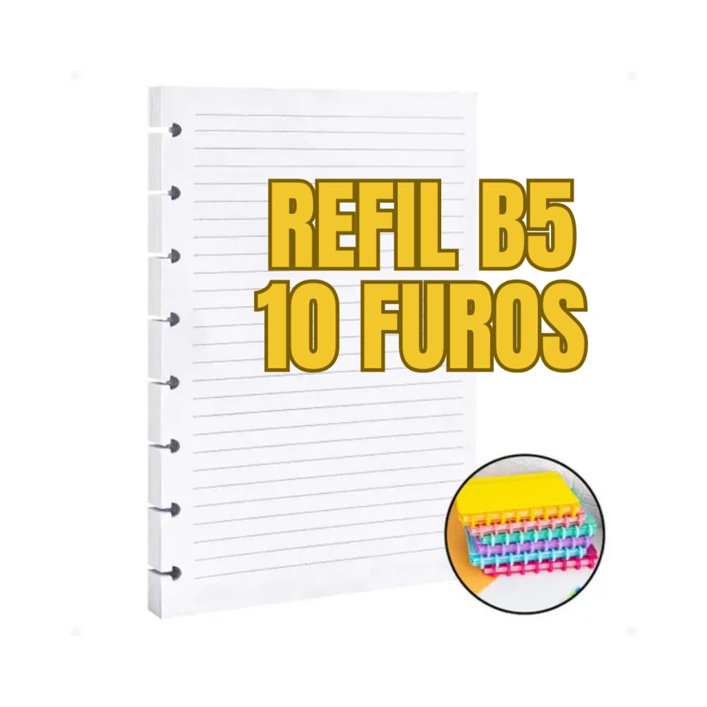 Kit 2 Refil De Folhas Pautadas Caderno Inteligente B5 Discos (160 Folhas)