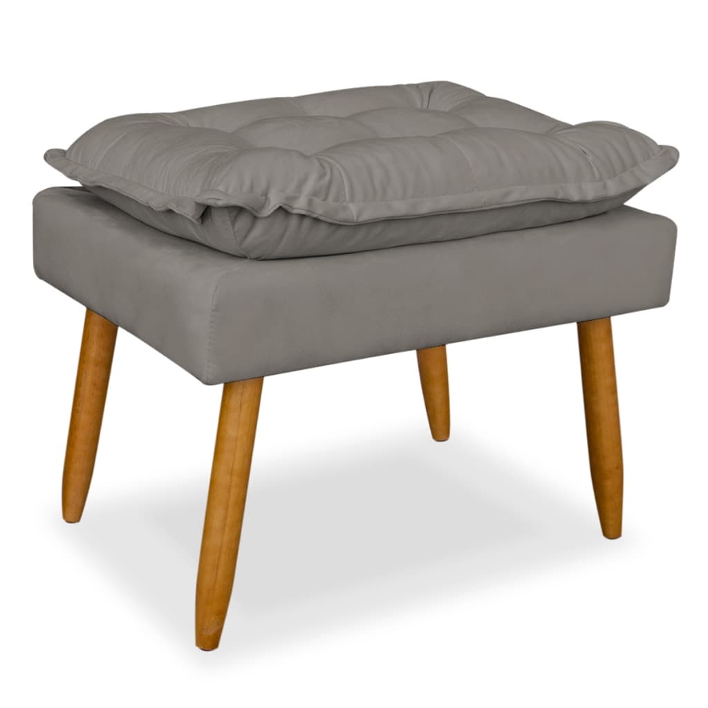 Puff Opalak Banqueta Banquilo Pés Palito Suede Premium