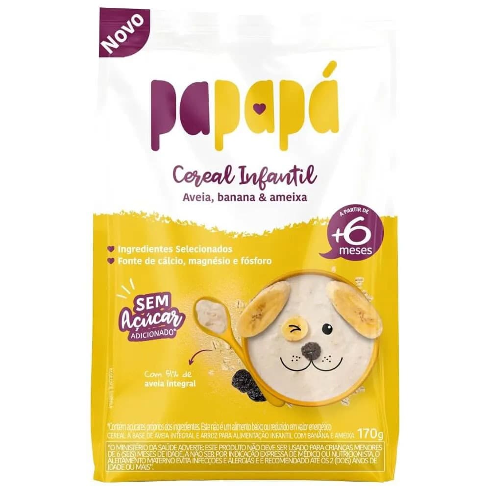 Cereal Infantil Aveia Banana E Ameixa Sache 170g Papapá