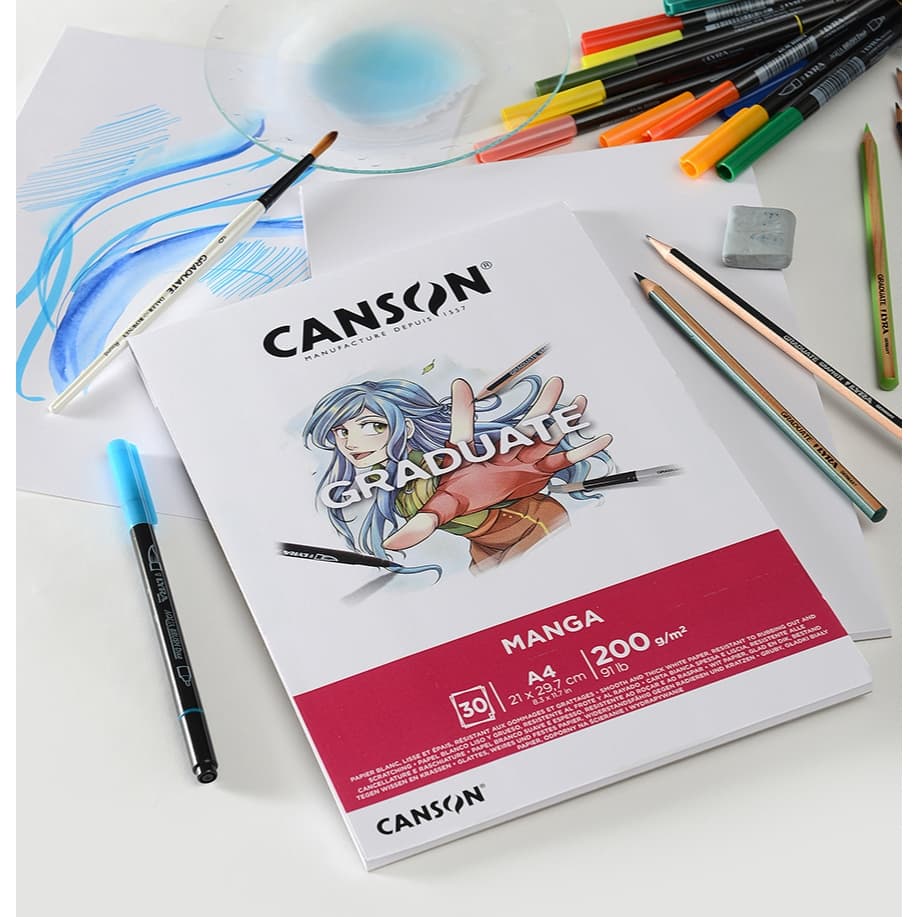 Bloco de desenho Mangá Branco Canson 200g 30 Folhas