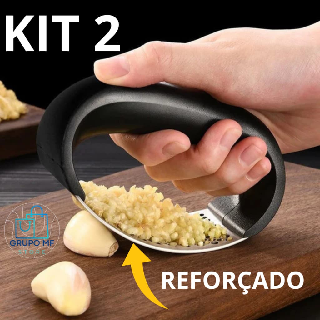 Triturador Espremedor Amassador De Alho Inox Manual A Pressão Garlic Press