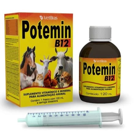 POTEMIN B12 SUPLEMENTO VITAMINICO E MINERAL 120ML VETBRAS - USO VET