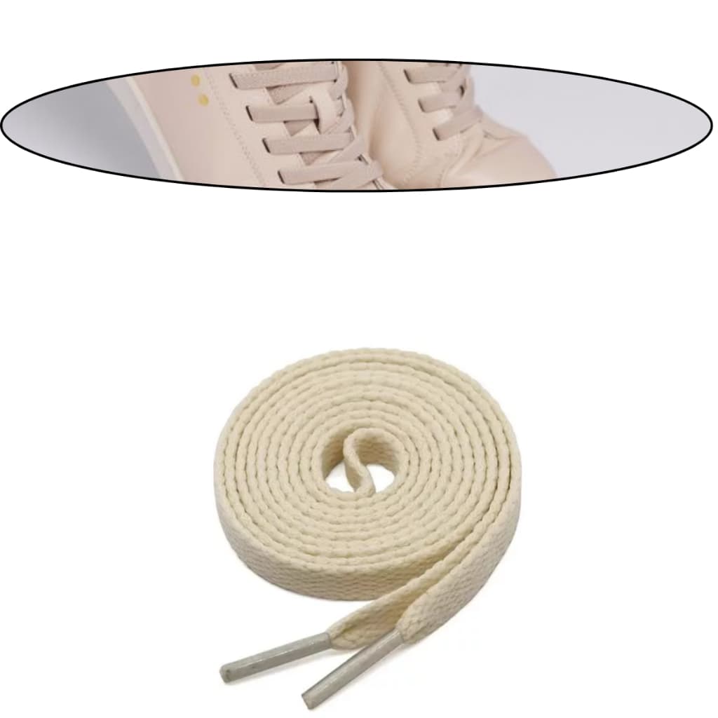 Par Cadarço p/ Tênis Feminino Masculino BEGE AREIA CREME 120cm Barbante Multiuso Blusa Saia Bermuda