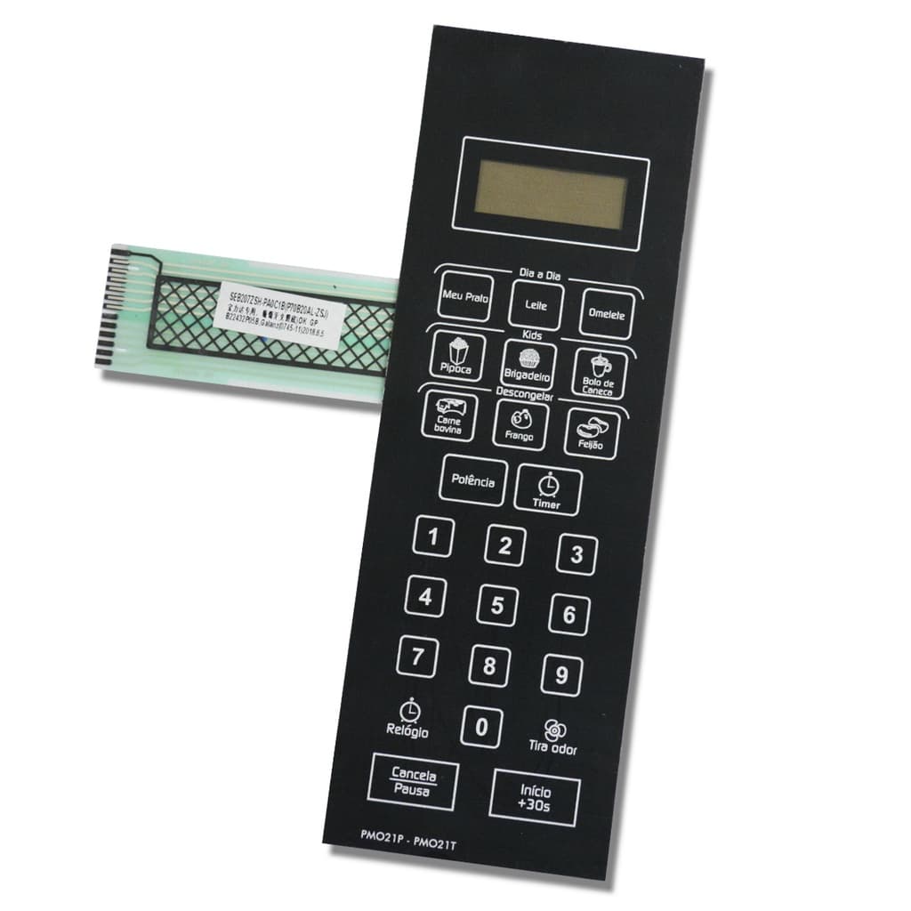 Teclado De Membrana Para Micro-ondas PMO21P PMO21T Preta