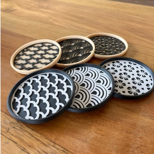 Porta Copos Canecas Redondo Descanso Mesa Posta Jogo Americano Bolacha Enfeite Cozinha Moderno 3D