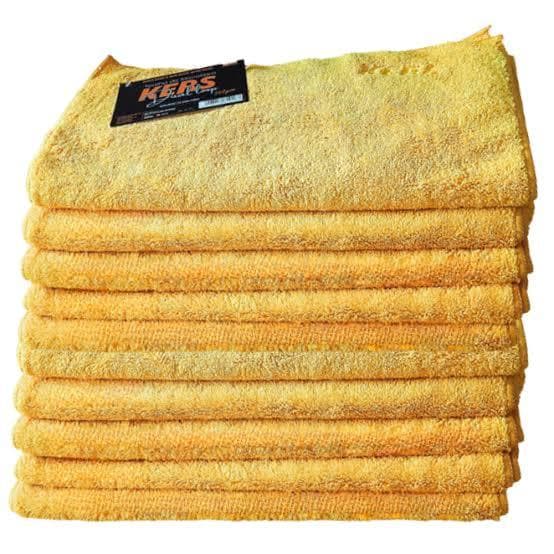 KIT 5 Toalhas Microfibra DUAL LOOP Kers Cinza ou Amarelo 360GSM 60x40cm