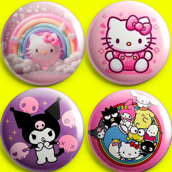 bottons hello kit=Bottons tamanho 3,5cm