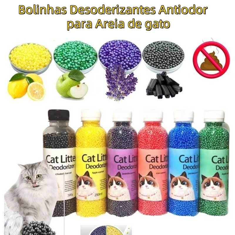 Bolinhas Desodorizantes Antiodor para Areia de Gato, Eliminador de Odores, Tira Cheiro, para Gatos
