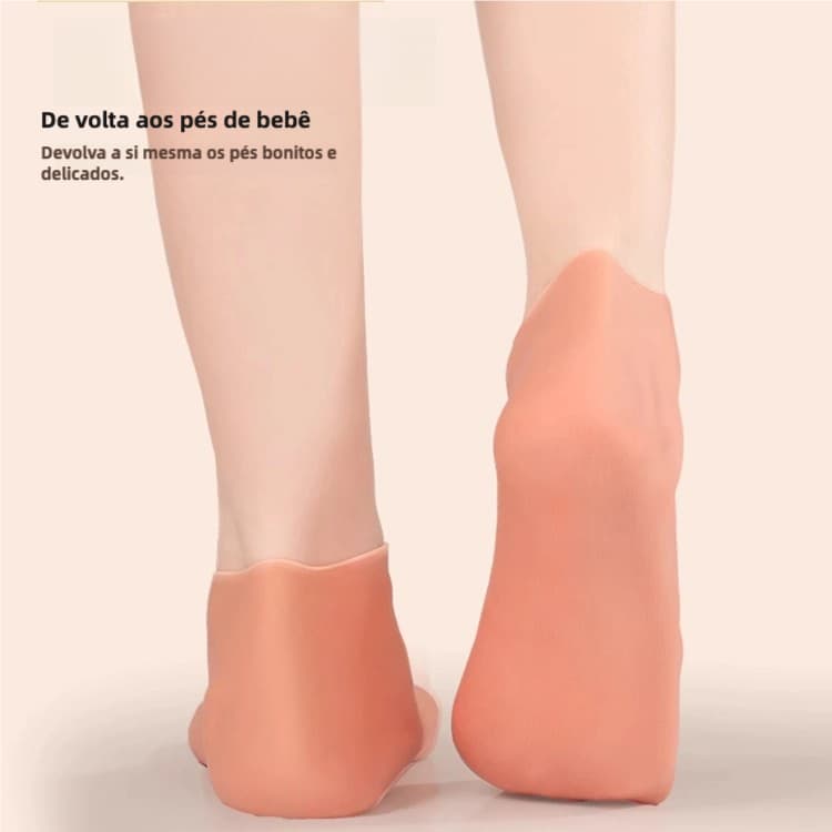 2 Pcs Meias De Silicone Para O Cuidado Dos Pés Gel Hidratante Anti-Rachaduras Removedor De Pele Morta