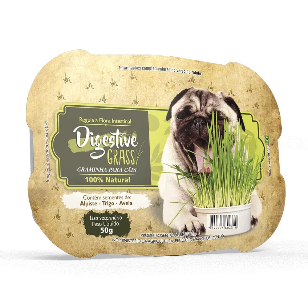 Graminha Digestiva Cão Pet Cachorro Auxilia na regulação intestinal e redução de cólicas