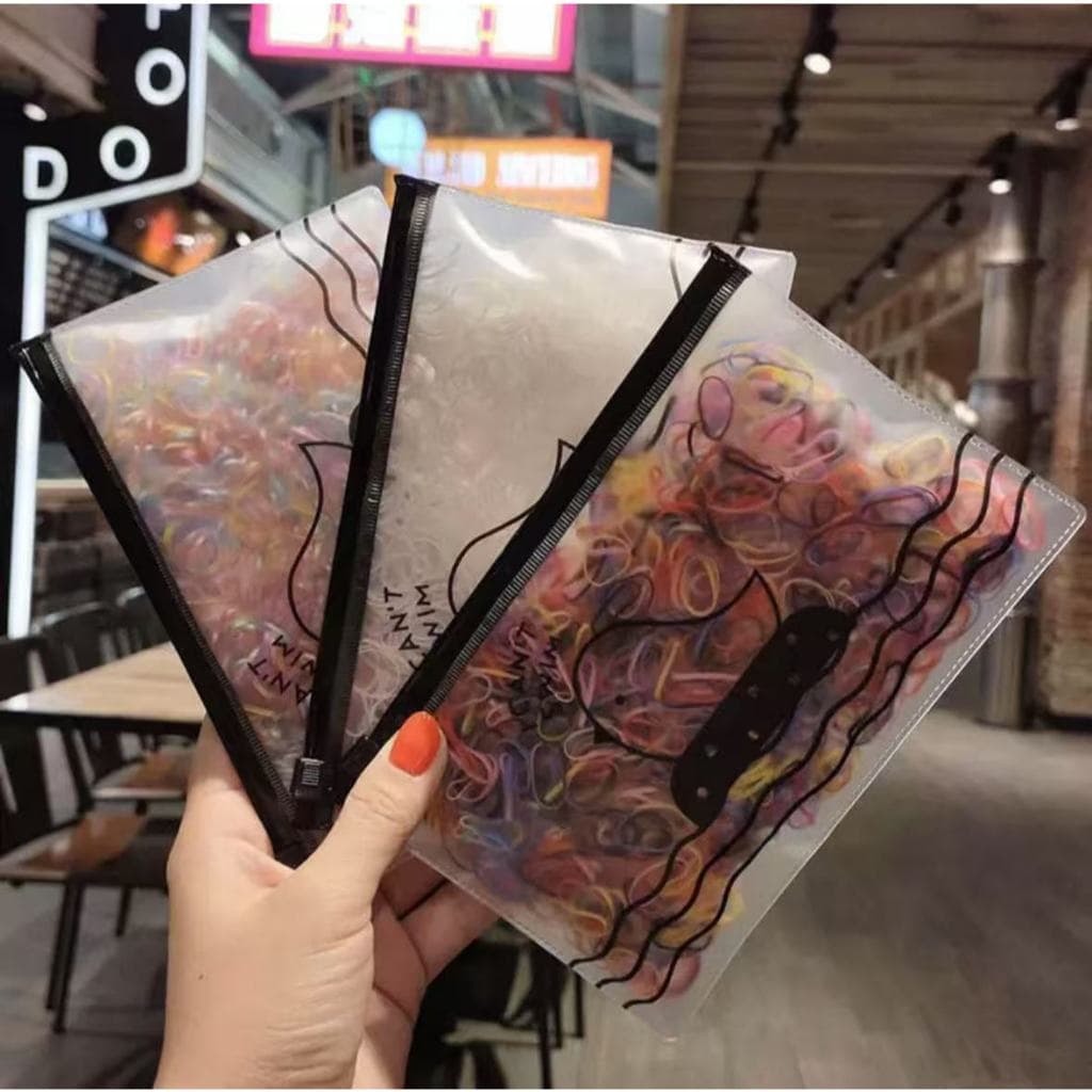 Kit Elastico de cabelo Com Bolsa borrachinha/liguinha rabico de cabelo silicone infantil Scrunchie