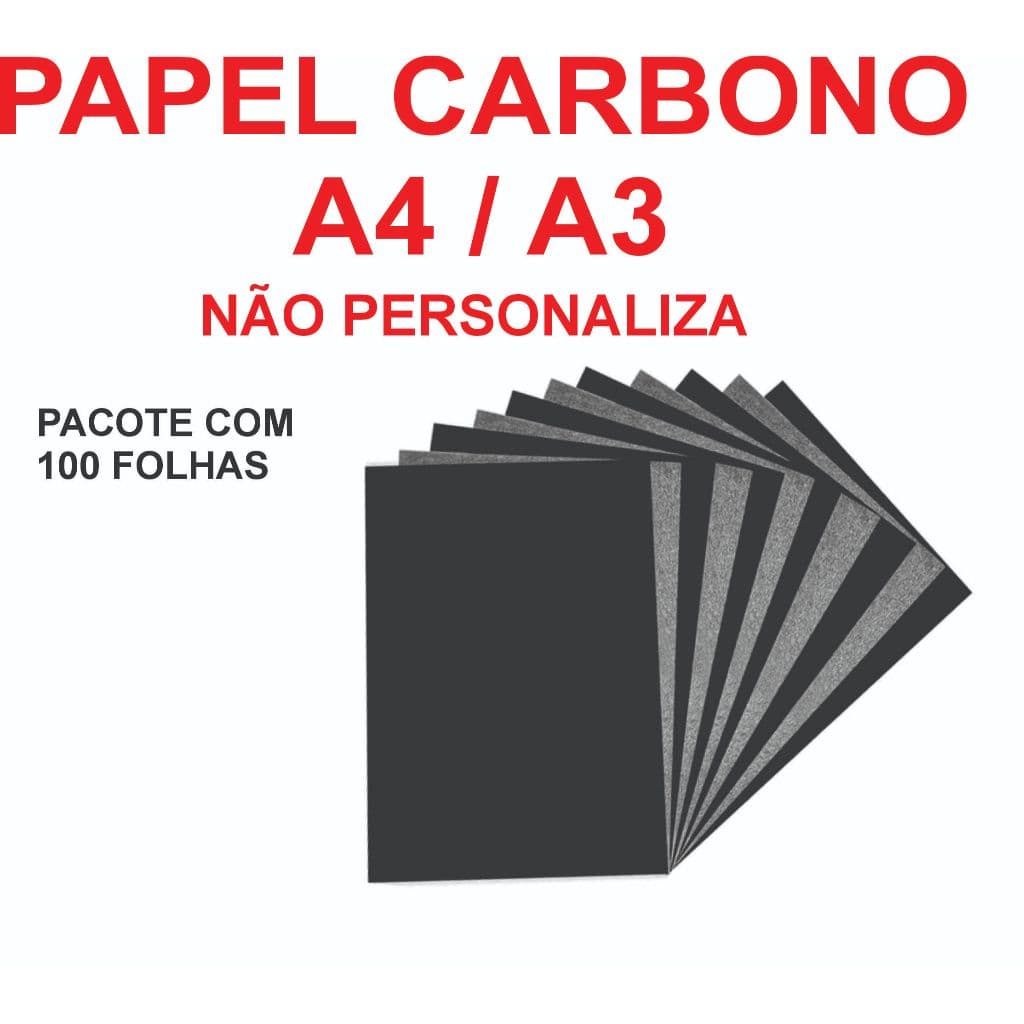Papel carbono pacote com 100 folhas preto