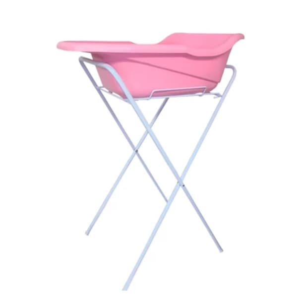 Suporte de Banheira Bebê Banho Portátil Compacto Branco Azul Rosa