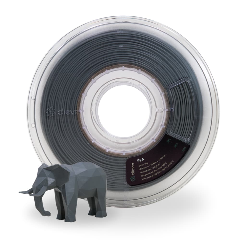 PLA Cinza Premium | 1,75mm | 1 Kg | Cliever