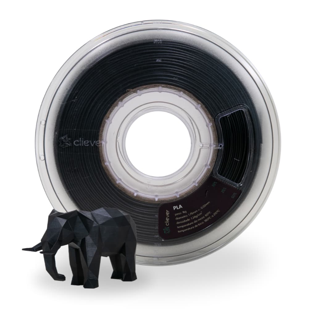 PLA Preto Premium | 1,75mm | 1 Kg | Cliever