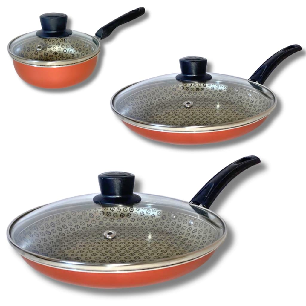 Jogo De Frigideira Rotoprint Antiaderente Com Tampa 3 Peças