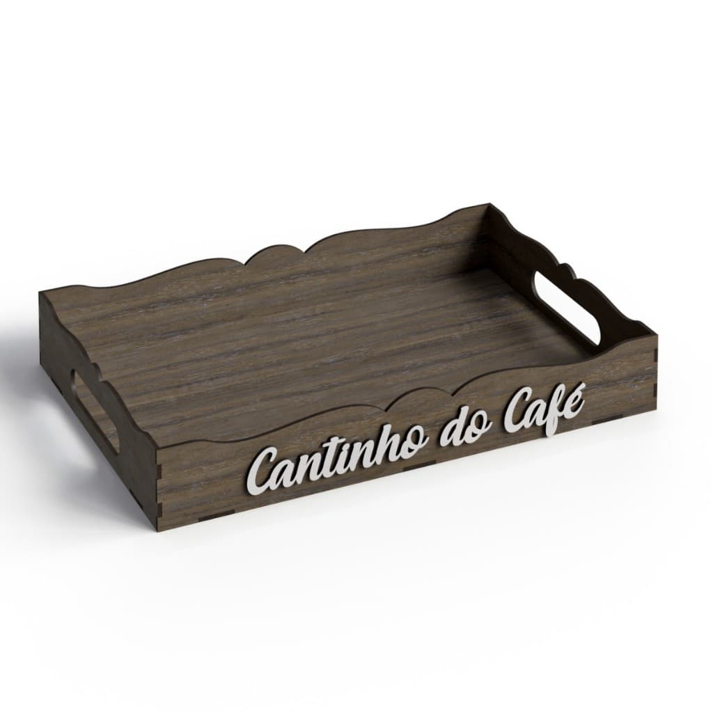 Bandeja Cantinho Do Café Decorativa Com Alça Decoração Casa Aparador