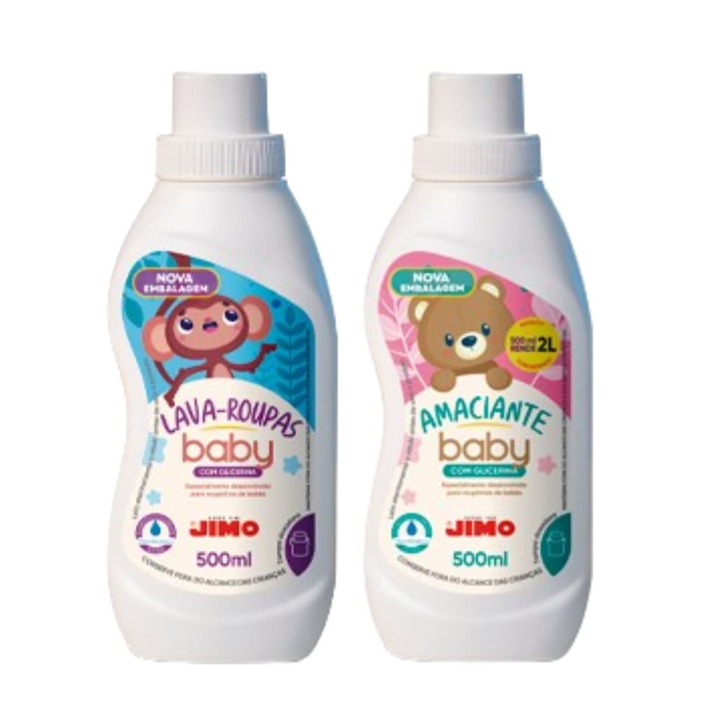 Kit 1 Jimo Lava Roupa Baby + 1 Jimo Amaciante Baby Concentrado