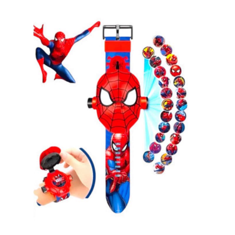Relógio Infanti Homem Aranha Projetor com 24 Imagens