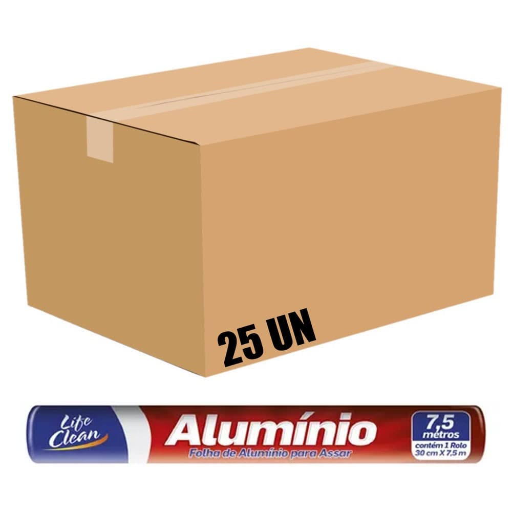 Atacado Caixa Com 25 Folha Rolo Papel De Alumínio Resistente Life Clean 30cmx7,5m Assados Culinária