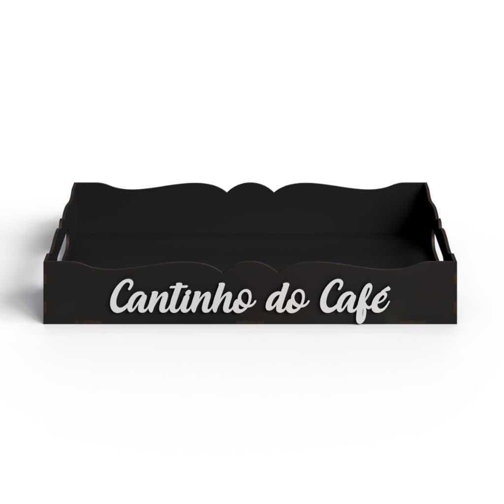 Bandeja Com Alça Para Servir Café Chá Decoração Cantinho Do Café Mdf