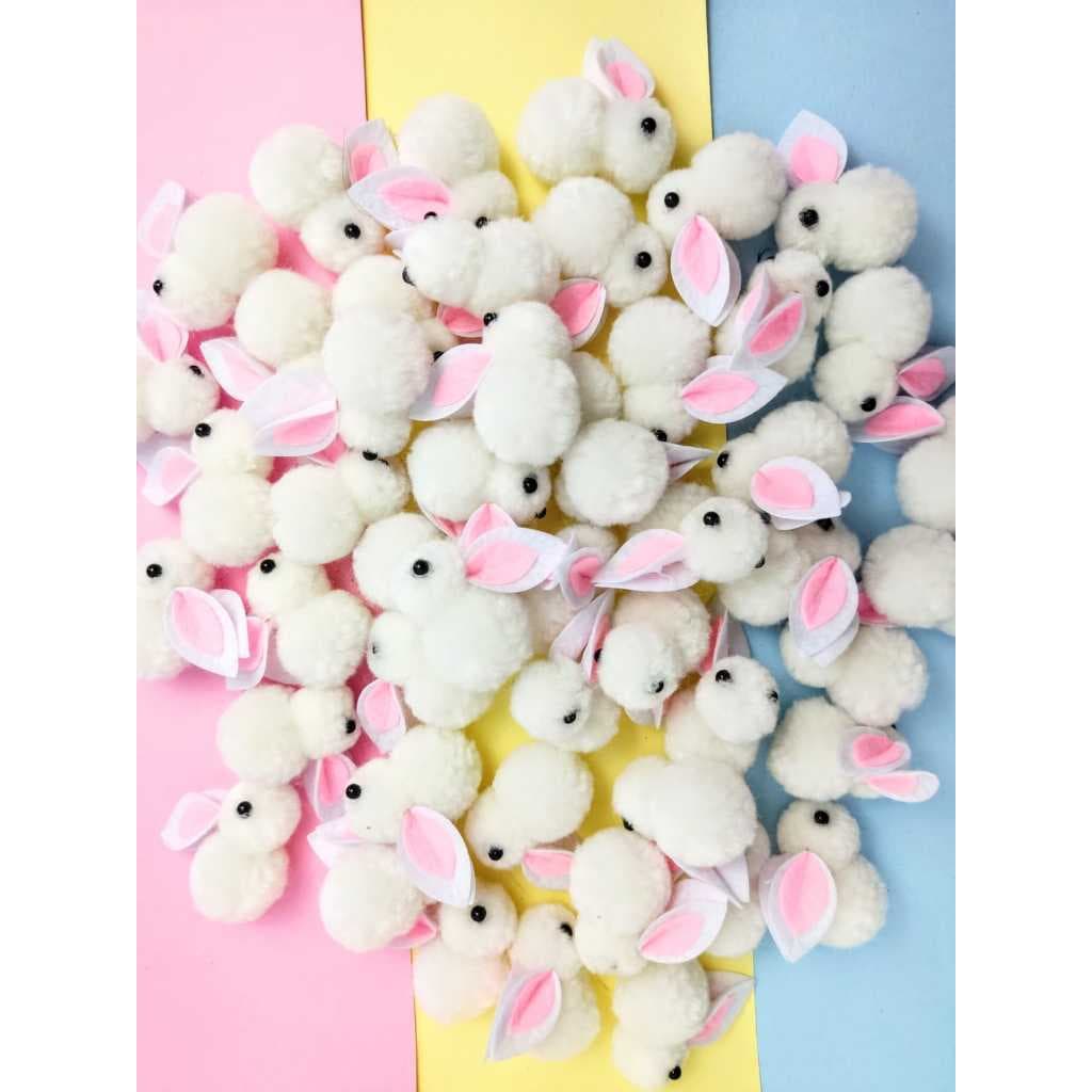 Aplique coelho pompom 10 pçs