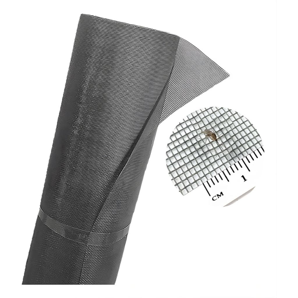 Rolo Tela Mosquiteiro Anti-inseto Mosquito Cinza Polietileno 1,50m X 10 Metros Proteção Janela Porta