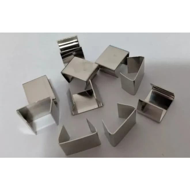 Chapa lisa (sem dente) para cordão fixação tirante cracha - 100 unidades - varios tamanhos