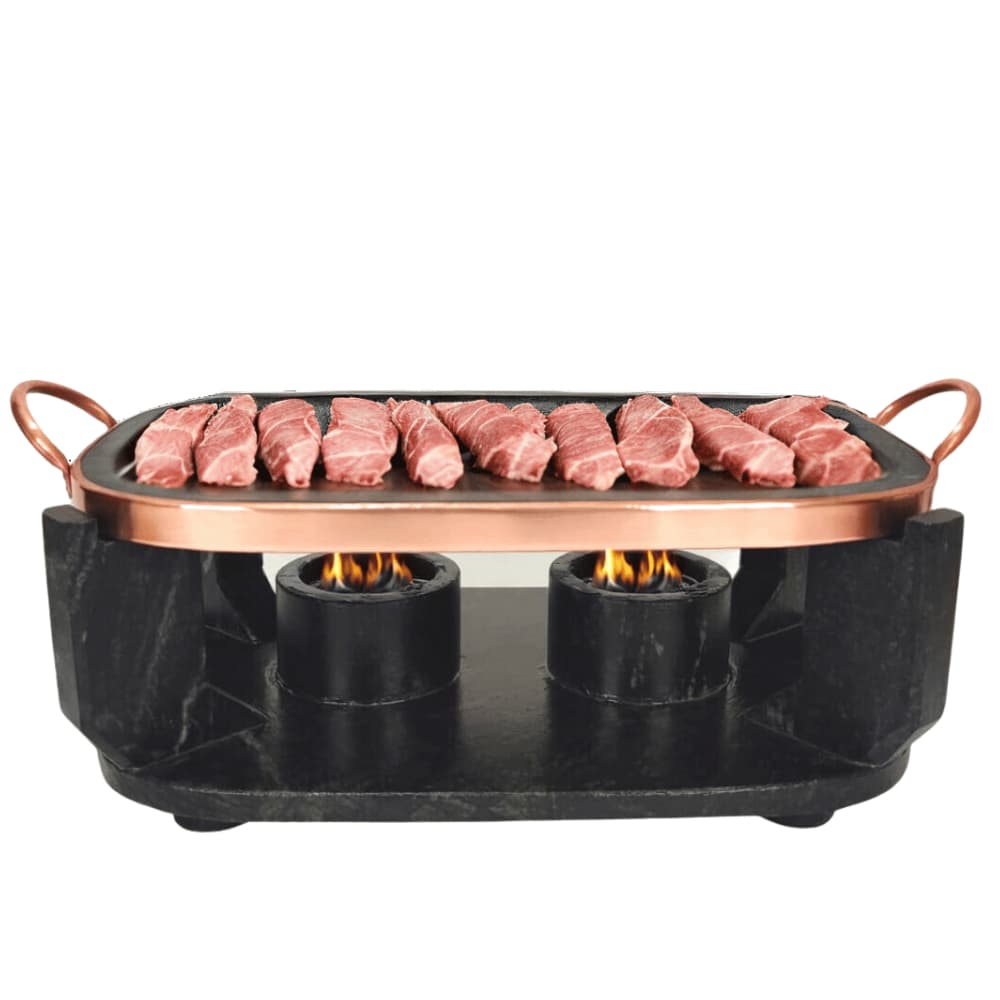 Churrasqueira Chapa Reta Fondue de Pedra Sabão 32x20