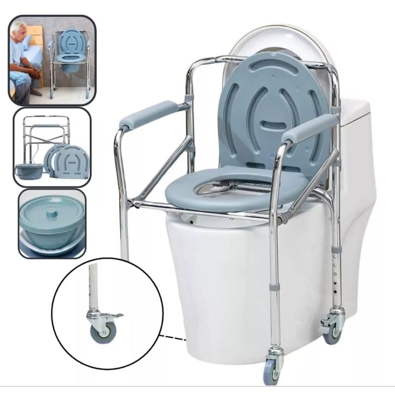 Cadeira de Banho higiênica dobrável Suporta até 100kg