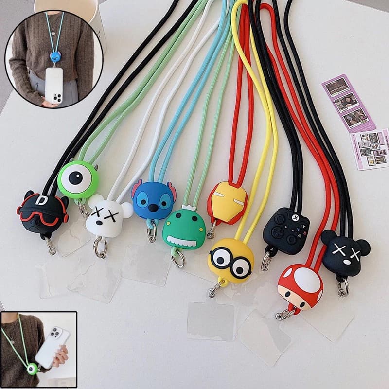 Cordão De Pescoço De Desenhos Ajustável Para Capinha de Celular Universal Personagens Fofos