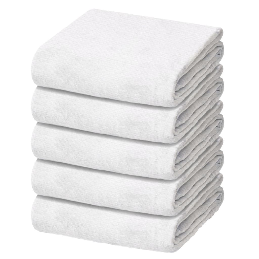 Pacote com 5 Fraldas de Pano Luxo Lisa Branca Marca Minasrey p/ Bebês e Recém-Nascidos 70cm x 70cm - 100% Algodão Tecido