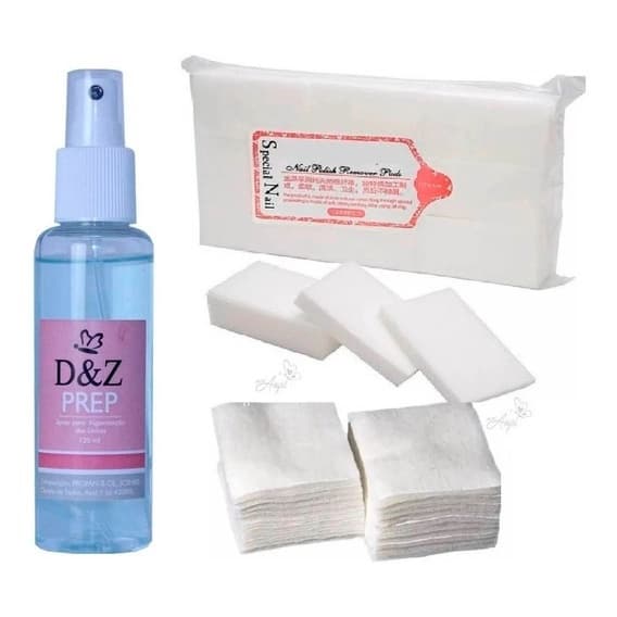 Prep Antisséptico Para Higienização Das Unhas + Algodão Prensado Para Unha
