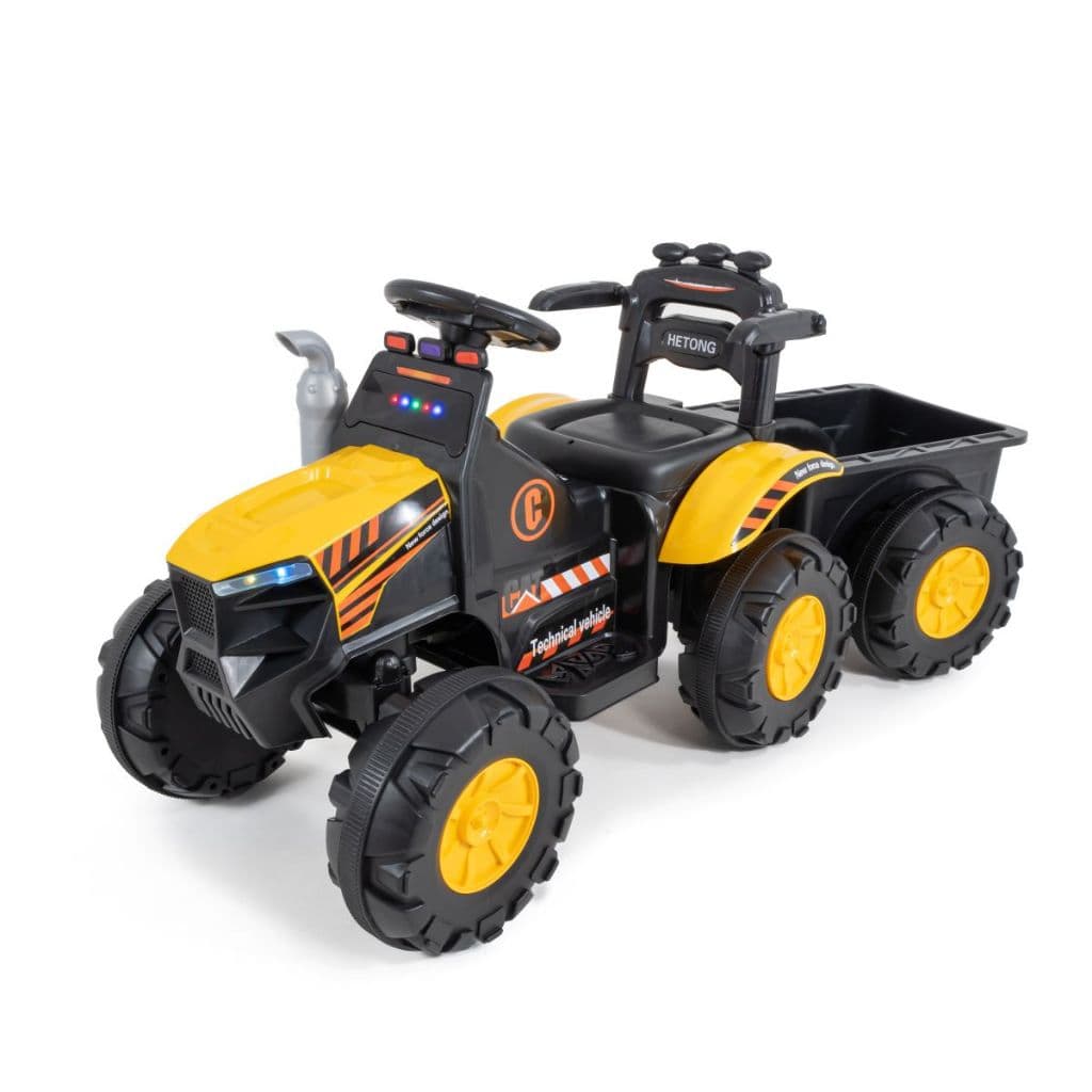 Trator Elétrico Infantil  Escavadeira Com Caçamba Luzes Som Suporta 40Kg Carro Elétrico Conect Brinq