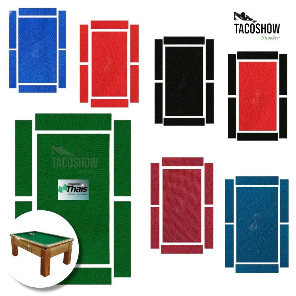 Pano Tecido 2,25 M x 1,30 M Para Mesa de Sinuca Bilhar Cortado Pedra E Tabelas Colorido Snooker KIT