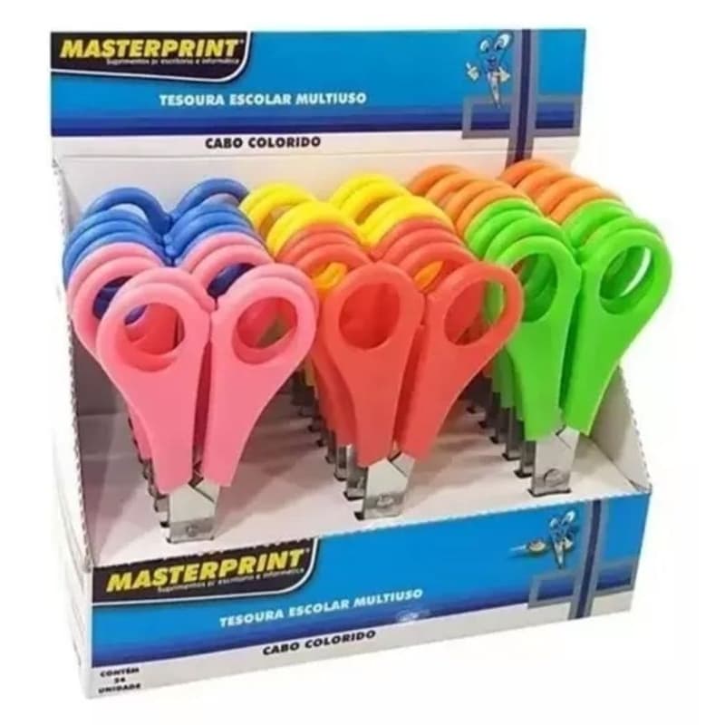 Tesouras Escolar Multiuso Cores Sortidas- Caixa Com 24 Unidades Promoção!!!!!
