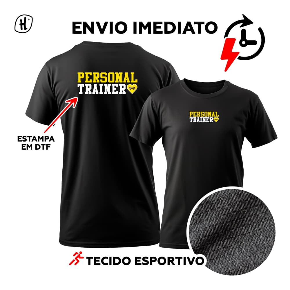 CAMISA PERSONAL TRAINER - CAMISETA ESPORTIVA FITNESS UNISSEX - ACADEMIA - TREINO