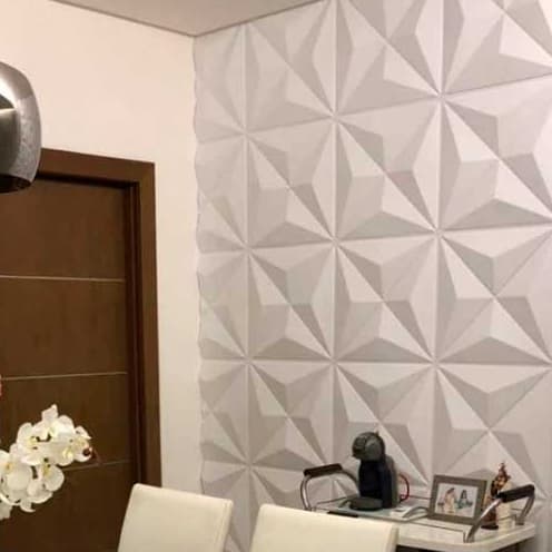 Kit até 100 Placas 3D PVC para Parede - Auto Relevo - 25x25cm