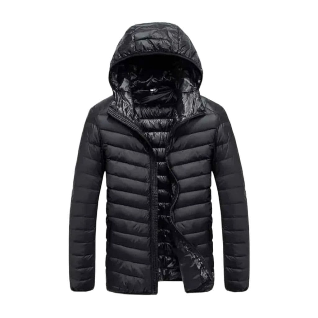Jaqueta Bobojaco Impermeável Nylon Puffer Masculino com Bolso e Capuz Removivel