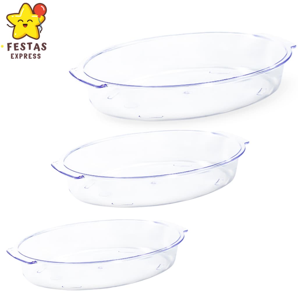 Kit 3 Travessas (Pequena,Média,Grande)