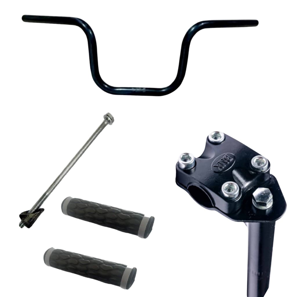 Guidão Bicicleta Tipo CG Titan Kit COM Mesa Alumínio 22,1 + Parafuso Expander + Manopla de Montagem